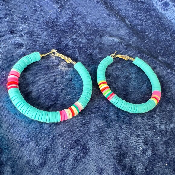 5/$25 Blue Hoop Earrings - Picture 5 of 7